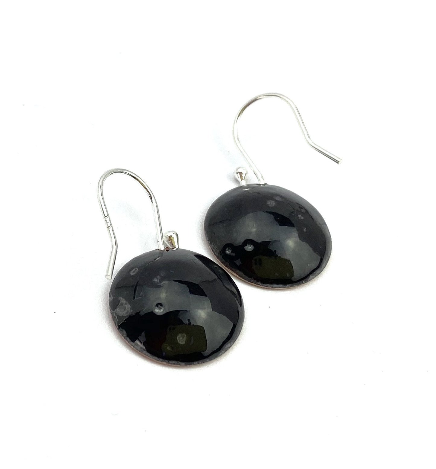 Expansion Enamel 'bowl' drop earrings.- Ruby/Blue - Katie Johnston Jewellery